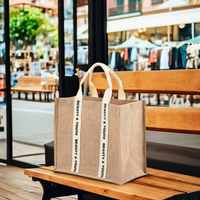 Sac Fourre-Tout Géant en Jute et Chanvre Naturel Recyclé Personnalisable Éco-Responsable avec Logos pour la Vente en Gros