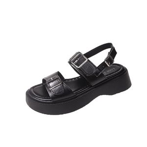 Sandales plates simples pour femmes, nouvelle collection été, style polyvalent avec ceinture, chaussures romaines décontractées et tendance pour étudiantes26 - Product Image 5