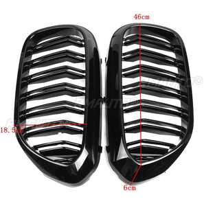 Rejilla Delantera para BMW G30 G31 G38 Serie 5 525I 530I 540I 550I 2017-2018, ABS Negro, Doble Línea - Product Image 5