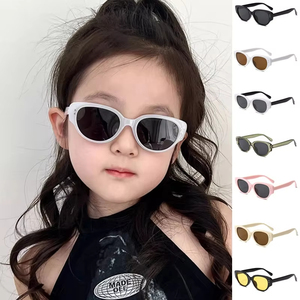 Lunettes de soleil ovales tendance rétro pour enfants, protection solaire, nouvelle collection rose œil de chat, vente en gros - Product Image 2