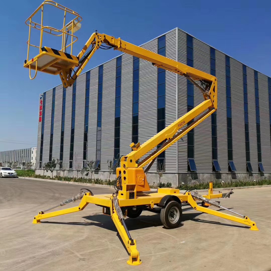 Ce Iso Certificaat 8-20M Arm Lift Sky Lift Apparatuur Hydraulische Kraan Trailer Gemonteerd Getrokken Truck Boom Lift