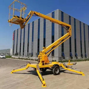 CE国际标准化组织证书8-20m臂升降机天空升降机设备液压起重机拖车安装可牵引卡车吊杆升降机