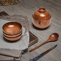 Jujube Bol à collation recouvert de bois classique de style japonais Bol ménager écologique pour bébés et enfants