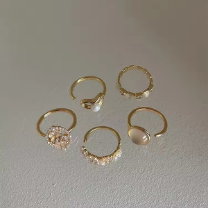 Cubic Zircon <b>Opening</b> <b>Rings</b> Finger <b>Ring</b> Fashion Jewelry Gold Plated Shiny CZ Stone Stainless Steel Alloy Retro Trendy Women - Product Image 3