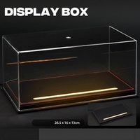 Vitrine de rangement pour modèles réduits de voitures 1/24 avec couvercle transparent en alliage acrylique et base en cuir pour voitures miniatures - Marque BJ