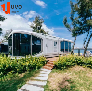 Bungalow de cabina portátil, casa contenedor expandible, cápsula espacial sobre rueda - Product Image 4