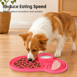 Custom Silicone Slow <b>Feeder</b> Dog Bowl with Lick Mat Non Slip Anti Choking Pet Feeding Bowl for Dogs <b>Cats</b> - Product Image 1