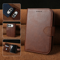 Casing HP iPhone Duo Premium PU Lipat Model Dompet Anti Benturan dengan Penyangga Terintegrasi & Banyak Slot Kartu