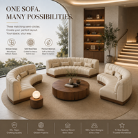 Canapé modulable incurvé de luxe moderne capitonné pour salon, canapé chaise longue personnalisable en taille et matériau, idéal appartement et hôtel, en velours