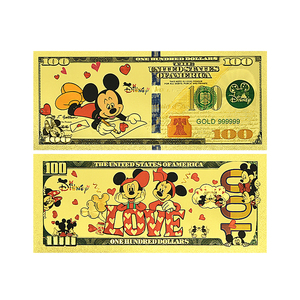 Carte commémorative en feuille d'or avec motif de souris de dessin animé, collection de souvenirs, cadeau d'anniversaire pour enfants, 16,4x6,5 cm, double face - Product Image 2