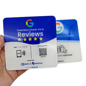 Tùy chỉnh NFC QR thẻ kinh doanh 13.56MHz Acrylic Google xem xét thẻ không thấm nước phương tiện truyền thông xã hội đứng 12*12cm thẻ hiển thị - Product Image 6