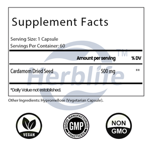 Cápsulas de Extracto de Semilla de Cardamomo OEM ODM - Apoya la Flora Intestinal Saludable y la Piel, Refuerza el Sistema Inmunitario, Apoyo Digestivo, Antioxidantes, Vegano - Product Image 4