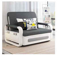 Canapé-lit télescopique double usage Muligna, pliable et multifonctionnel pour salon, lit simple sectionnel en bois massif