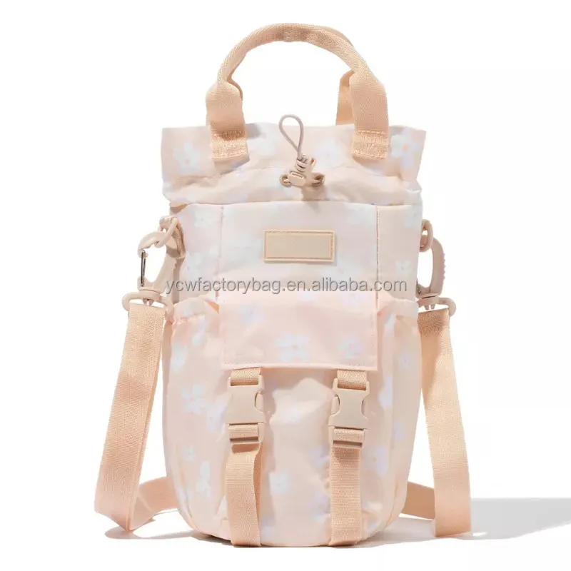 Tùy Chỉnh Chai Nước Tàu Sân Bay Túi Có Thể Điều Chỉnh Nylon Crossbody Túi Xách Rượu Vang Chai Nước Túi Lạnh Chai Nước Tàu Sân Bay Chủ Túi