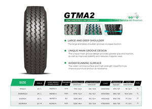 <span class=keywords><strong>Pneu</strong></span> de <span class=keywords><strong>camion</strong></span> GREENTRAC GTMA2 12.00R24, usage mixte, toutes positions, usage intensif, TBR, pour camions de construction - Product Image 6