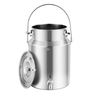 <span class=keywords><strong>Bidon</strong></span> de lait en acier inoxydable 304 avec distributeur de boissons à <span class=keywords><strong>robinet</strong></span> 5L avec couvercle scellé étanche à long manche seau à vin de lait - Product Image 1
