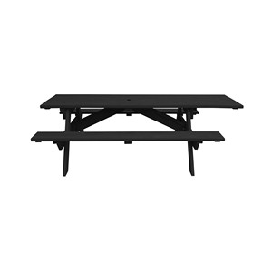 HMS 94 portatile pieghevole all'aperto tavolo da Picnic in legno massello con ombrello foro per cortile cucina o uso esterno generale - Product Image 2