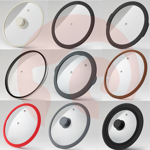 Couvercle de cuisine en verre trempé de type C écologique Xiangxingfa avec bord en silicone pour casseroles et poêles - Product Image 3