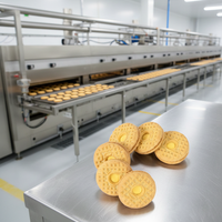 Ligne de production industrielle de biscuits avec laminoir et mélangeur en acier inoxydable, installation gaz/électrique et service après-vente