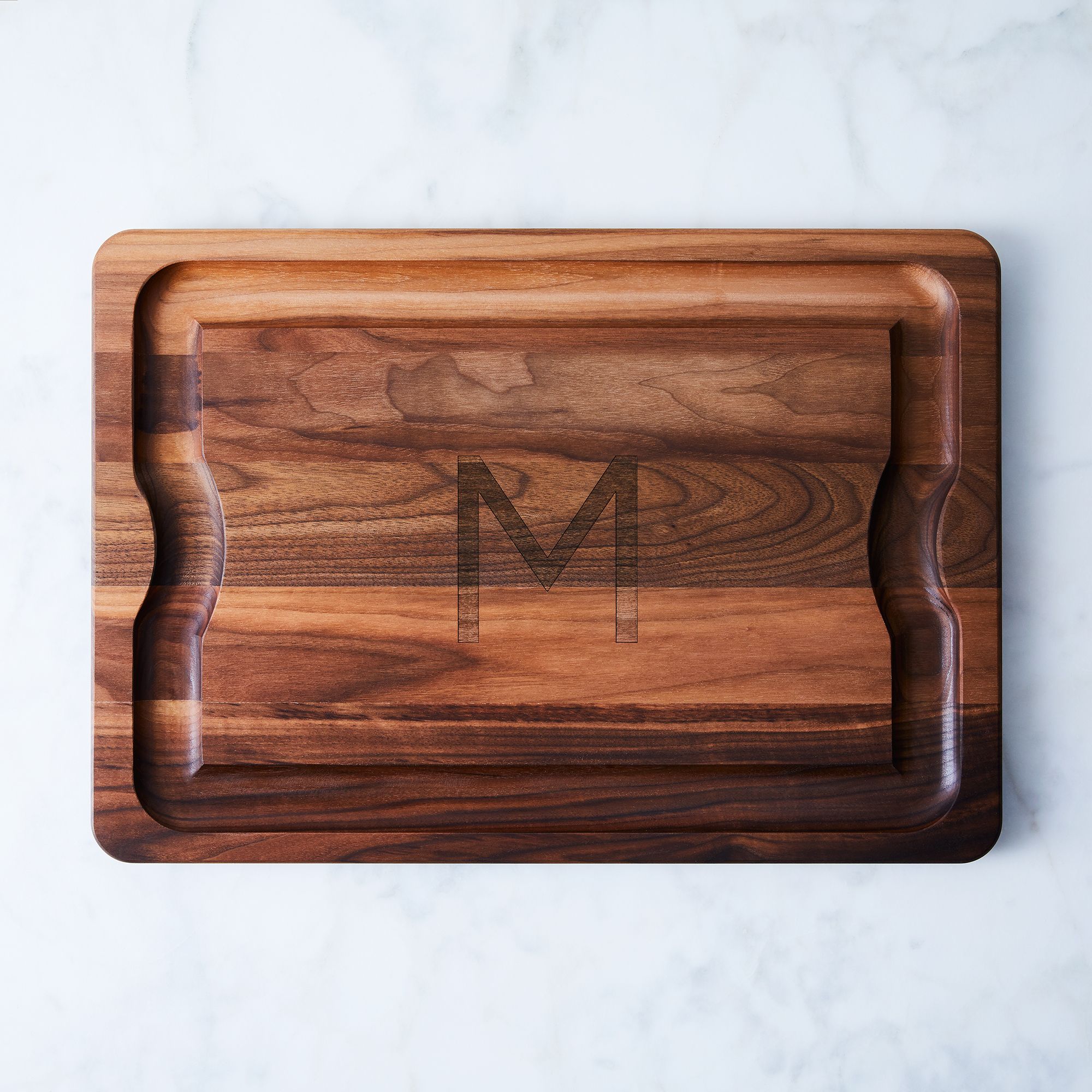 Old world dark brown meat black logo walnut cutting board wood laser safe