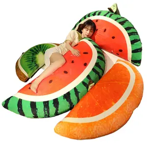 Peluche de Fruit de pastèque de kiwi en peluche, oreiller doux, coussin, jouets de coucher, vente en gros