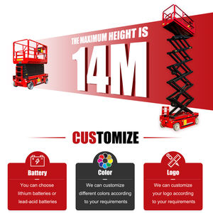 Pequeno 8m 320kg Elevador elétrico de tesoura Tabelas elevatórias de trabalho aéreo Plataforma Skylift Mobile Lifter Andaimes Hidráulicos Scissor Lift - Product Image 2