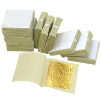 Feuilles d'or pur 24 carats 4,33x4,33 cm Impression offset Design personnalisable Décoration de mariage Feuilles d'or comestibles pour l'artisanat