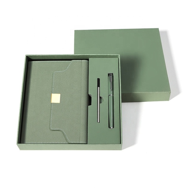 2026 Custom Luxury Business Office Refillable Stationery Diary Pu Leather Magnetic A5 Journal Notebook Gift Set With Box and Pen