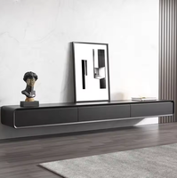 Console TV murale en bois moderne et minimaliste, rangement durable pour salon et mobilier d'hôtel