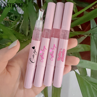 Huile à lèvres teintée rose clair végane avec applicateur métallique, saveur fruitée, marque privée, huile à lèvres hydratante, huile à lèvres changeante de couleur