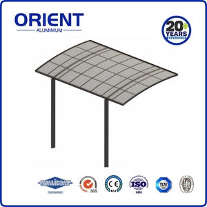 Abri de voiture en aluminium à <span class=keywords><strong>pente</strong></span> simple ou <span class=keywords><strong>double</strong></span>, imperméable, avec protection solaire en polycarbonate, cadre en aluminium - Product Image 3