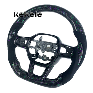 Volante Deportivo Personalizado con LED RPM, Color Morado y Verde, de Fibra de Carbono Forjada, para Honda Civic Accord 2021 2022 <span class=keywords><strong>2023</strong></span> 2024 - Product Image 4