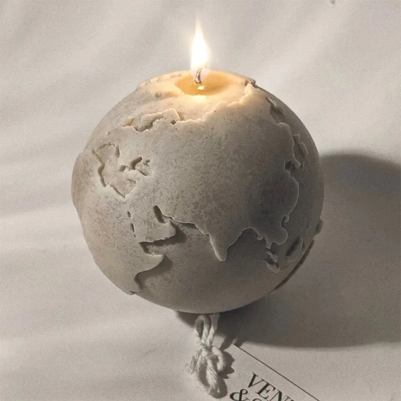 Aarde Maan Siliconen Mal Cement Handgemaakte 3D Wereld Bal Mould Tool Woondecoratie Kerzenform Kaars Maken Siliconen Mal