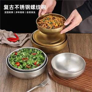 Stainless Steel Noodle Bowl Gold Finish 18cm Home Use Cold Ramen Salad Bowl Solid Color - Product Image 4