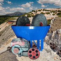 Broyeur à double roue à moulin humide de type 1100, modèle le plus populaire au Zimbabwe, neuf, équipement d'extraction d'or, machine de broyage pour minerai à haute efficacité de broyage