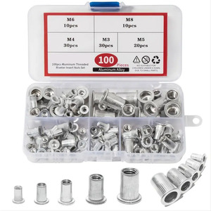 Baiguluo Rivet Nut Set M3 M4 M5 M6 M8 Aluminum Alloy Flat Head Flanged 100Pcs Set - Product Image 5