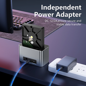 Estación de Acoplamiento Externa Personalizada Todo en Uno de Doble Bahía para Discos Duros SSD y <span class=keywords><strong>HDD</strong></span>, Carcasa de Aluminio con USB-C Tipo C - Product Image 6