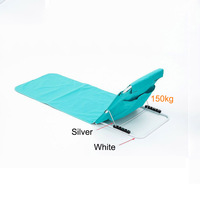 Hangrui Portable pliant inclinable chaise de sol bas appui-tête réglable soutien du dos en plein air plage Camping pique-niques aluminium acier