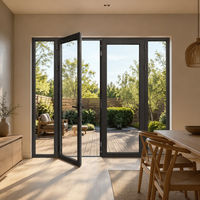 Porte battante simple ou double en aluminium avec cadre en verre isolant trempé pour maison, villa, entrée extérieure, appartement sur mesure