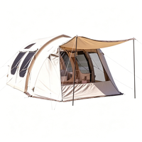 Tente tunnel gonflable à colonnes d'air intégrées avec auvent étendu, tente de glamping de luxe imperméable pour camping-cariste, OEM ODM