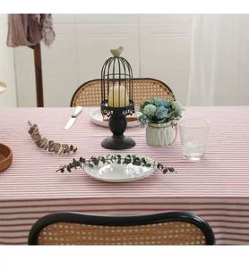 <span class=keywords><strong>Tovaglia</strong></span> in <span class=keywords><strong>cotone</strong></span> <span class=keywords><strong>rosa</strong></span> stile rustico con balze e righe, lavabile, per tavoli rettangolari, ideale per feste e matrimoni - Product Image 4