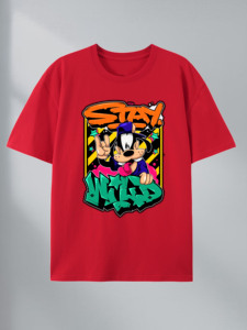 Maglietta Stay <span class=keywords><strong>Wild</strong></span> Cartoon Dog 100% cotone Magazzino USA 7 colori - Product Image 5