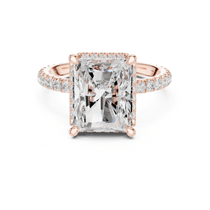 Anillo de Compromiso de Lujo con Diamante Cultivado en Laboratorio de Corte Radiante Halo Solitaire de 4.25 Quilates para Mujer, Plata de Ley 925, para Bodas y Fiestas - Product Image 2