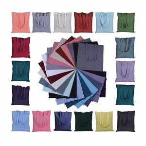 Hot Sale Shopping School Work Travel Gym Reusable Multi-Color Recycled Cotton Canvas <b>Bag</b> With Long Handle - Product Image 1