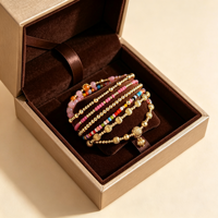 Farbbeständiges Handgefertigtes Vergoldetes Türkis-Kreuz-Perlen-Armband-Set im Europa-Amerika-Stil für Damen, Weihnachten und Business