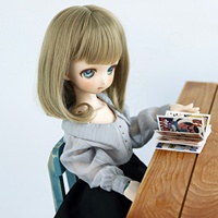 Perruque de poupée Blonde avec frange pour enfants et adultes, adaptée à 1/3 1/4 1/6 1/8 22cm à 24 circonférence de tête BJD poupée