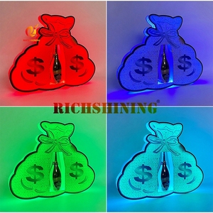 Expositor de Botellas de Champán con LED <span class=keywords><strong>y</strong></span> Bolsa de Dinero Acrílica Personalizada Richshining, para Servicio VIP en Bares de Hombres Ricos - Product Image 6