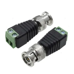 DC BNC macho fêmea conector verde Terminal Balun conector com parafuso para vídeo áudio cabo coaxial