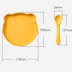 Plato de Alimentación Antideslizante para Niños Pequeños, Venta al por Mayor, Plato de Silicona de Grado Alimenticio con Succión, Libre de BPA, Plato para la Cena del Bebé - Product Image 6