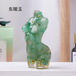 7cm cristal Natural grava goteo resina modelo femenino busto femenino modelo Sexy cuerpo desnudo estatua cuarzo arte piedra estatuilla Decoración - Product Image 5